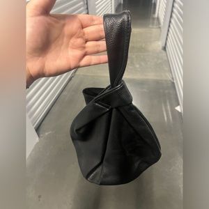 Wristlet tote bag - faux leather dumpling handbag